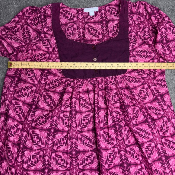 Only Necessities Muu Muu Dress Nightgown Womens 2X Pink Purple Lounge Batik Boho - Picture 9 of 9
